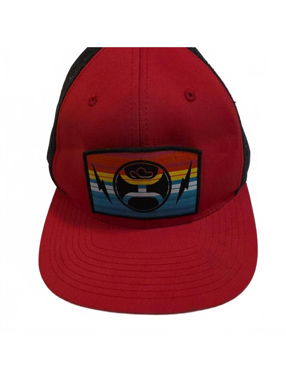 HOOEY Red with lightening bolt Snapback Trucker Hat Cap